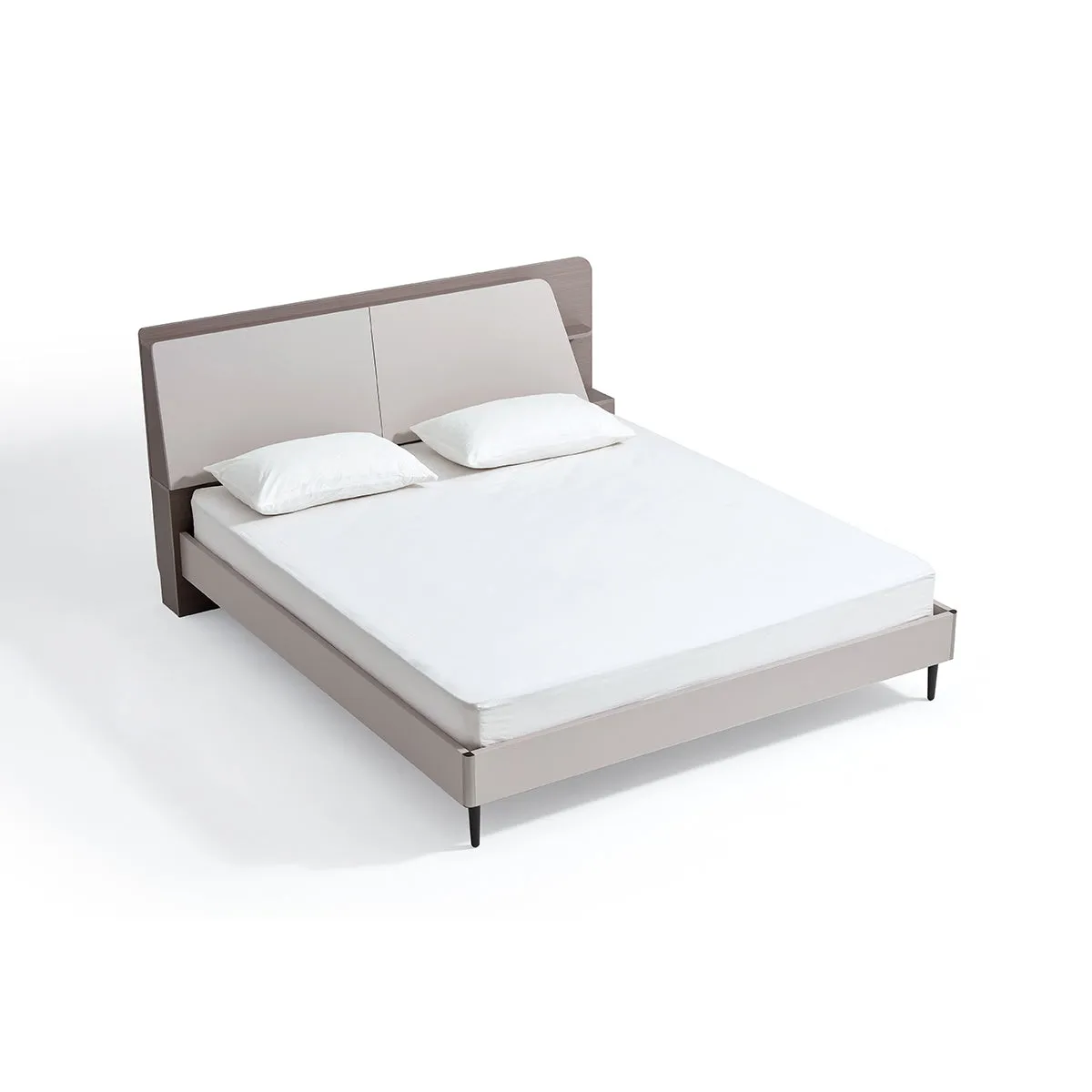 Cappuccino Taupe Bed with Mattress Set