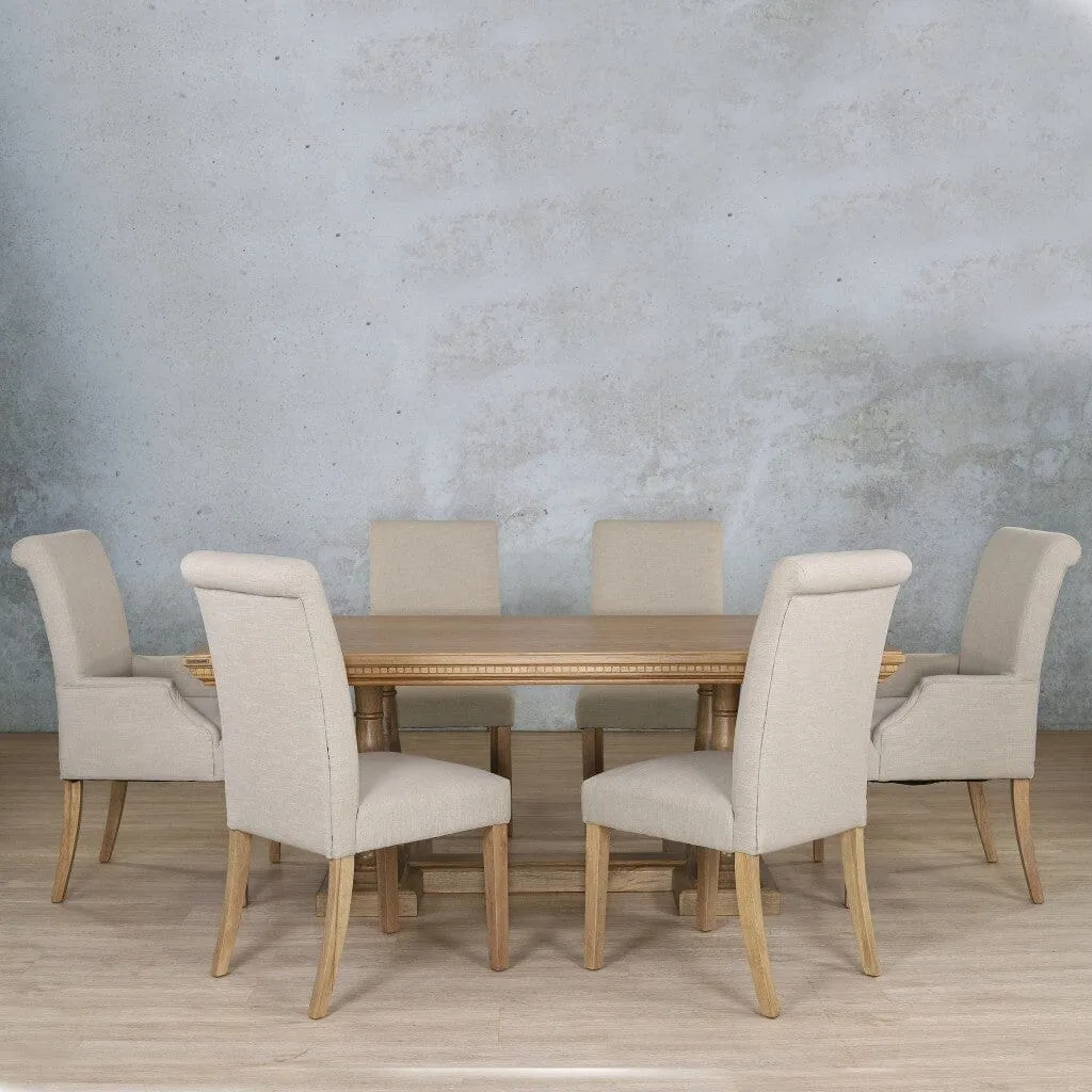 Charlotte Fluted Wood Top & Baron 6 Seater Dining Set