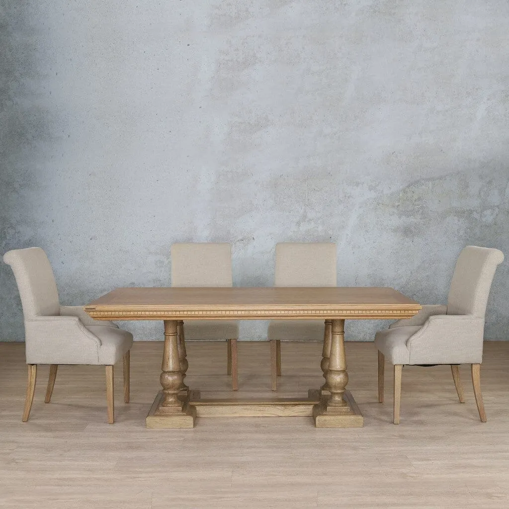 Charlotte Fluted Wood Top & Baron 6 Seater Dining Set