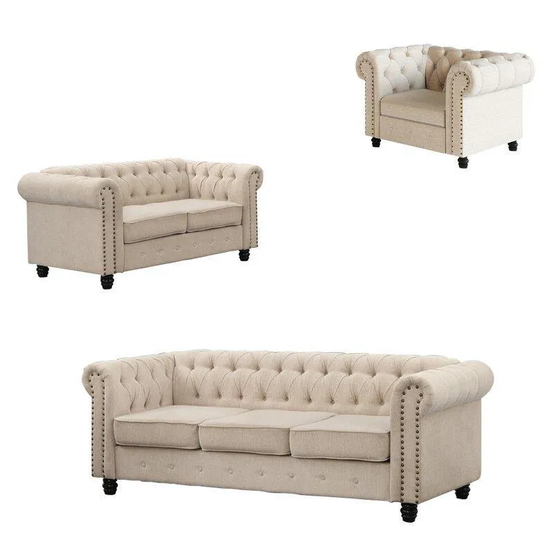 Chesterfield Destro Premium Living Room Sofa Set