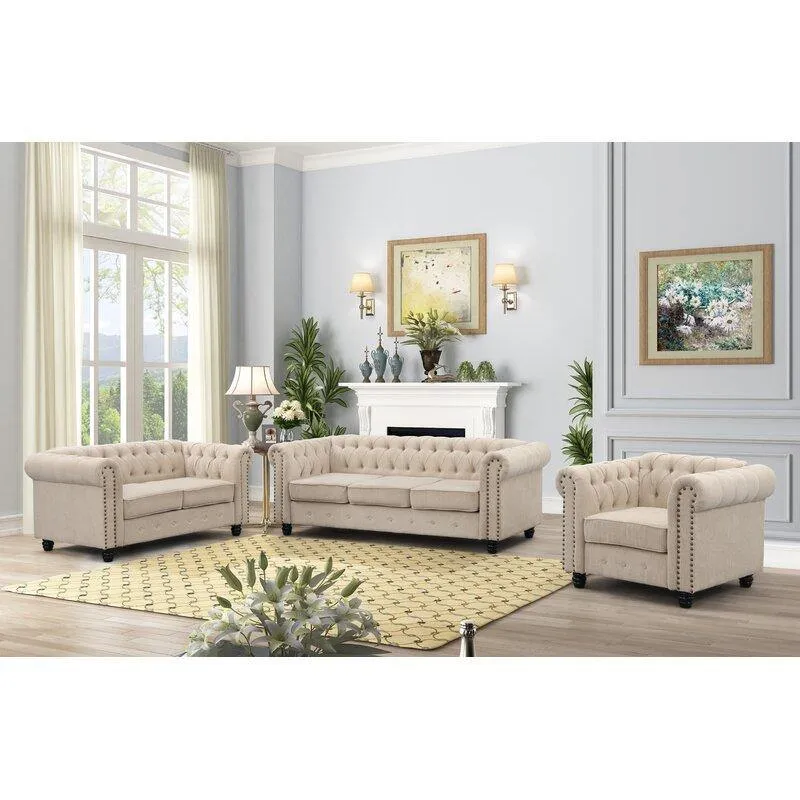 Chesterfield Destro Premium Living Room Sofa Set