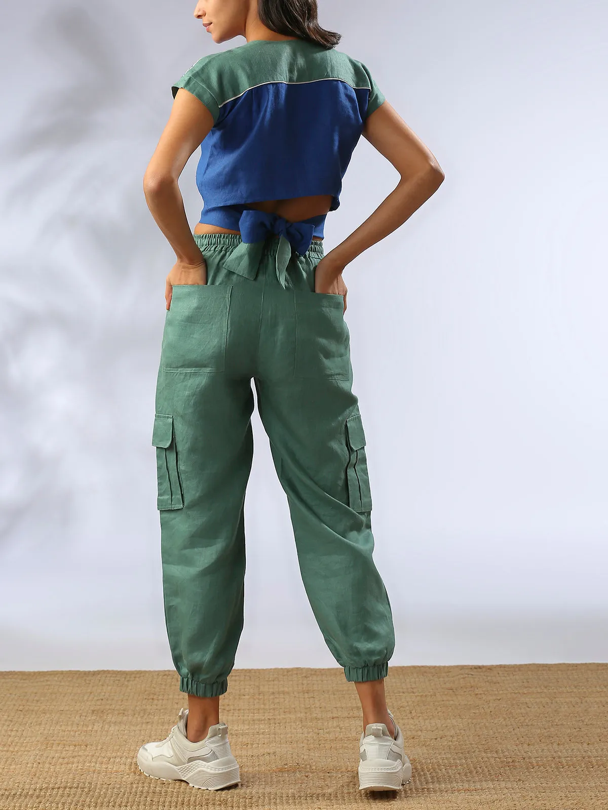 Cider V Neck Top- Blue