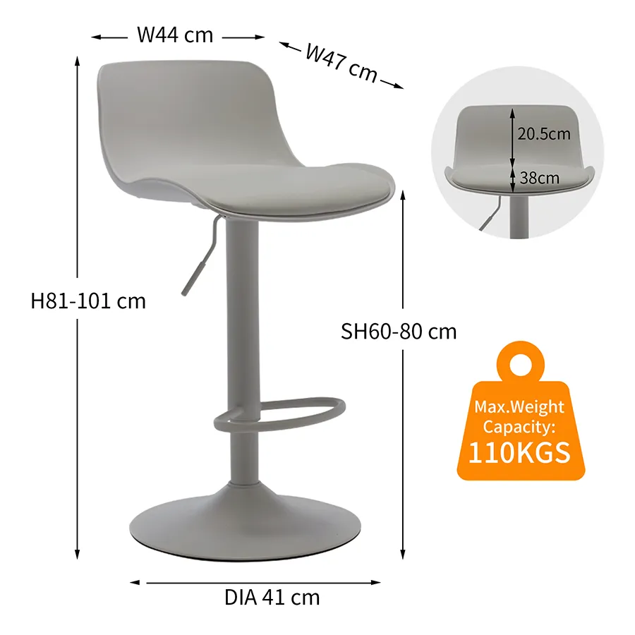 Clio Bar Chair with Cushion