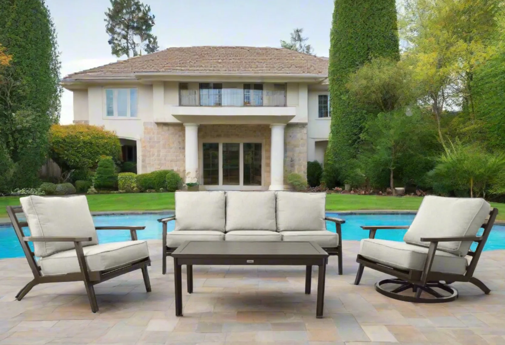 Coronado 3pc Outdoor Swivel Seating Set