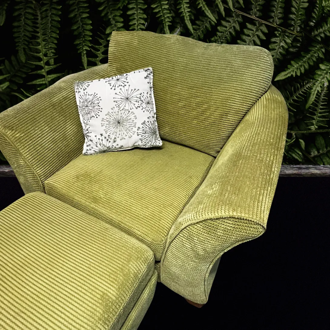 DFS Armchair and Storage Stool - Marley - Lime