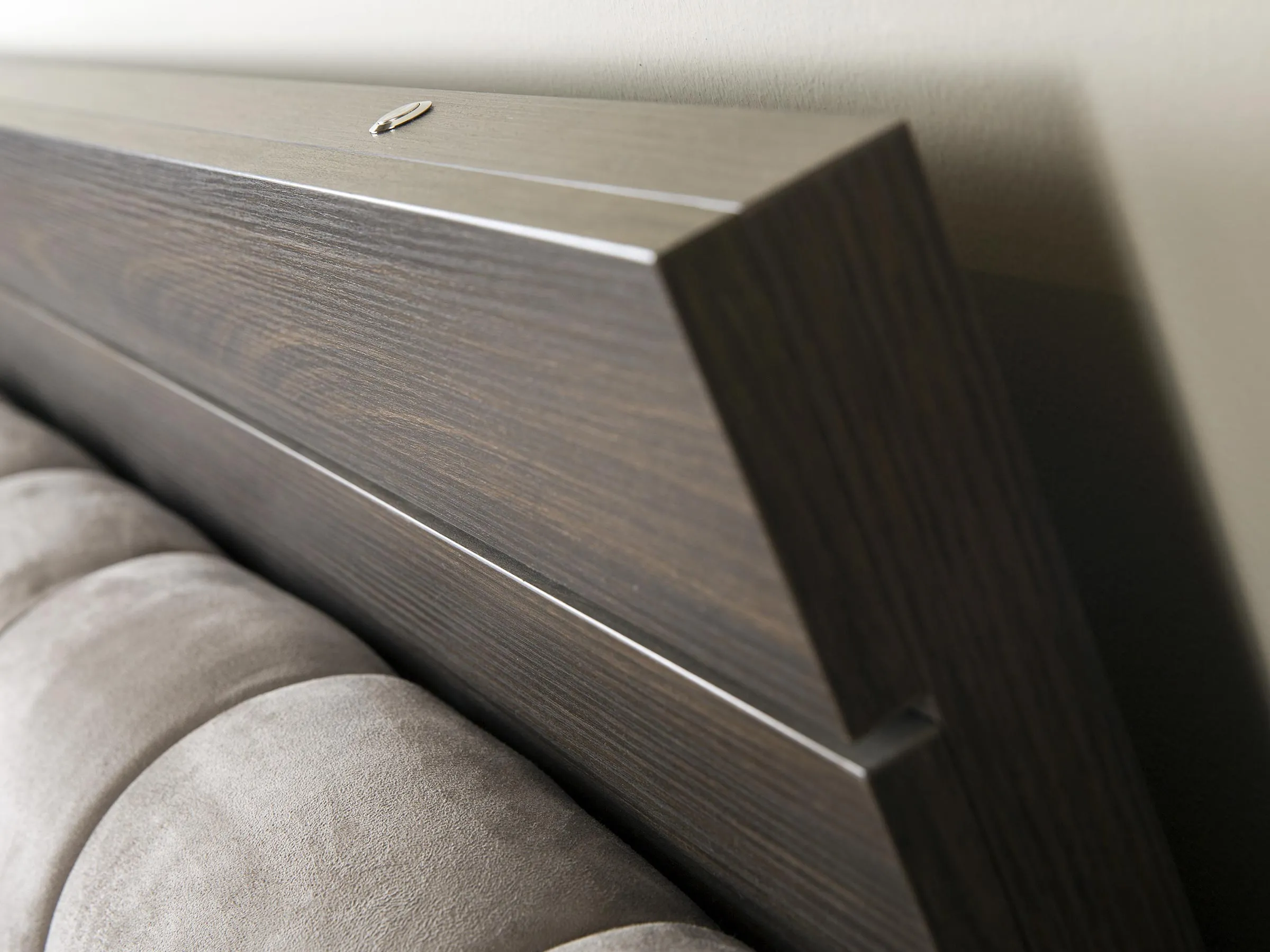 Double Bed - Sliced Headboard and Wood Bedframe