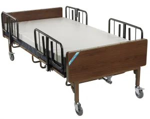 Drive Medical 15300bv-pkg Full Electric Bariatric Hospital Bed with Mattress and 1 Set of T Rails