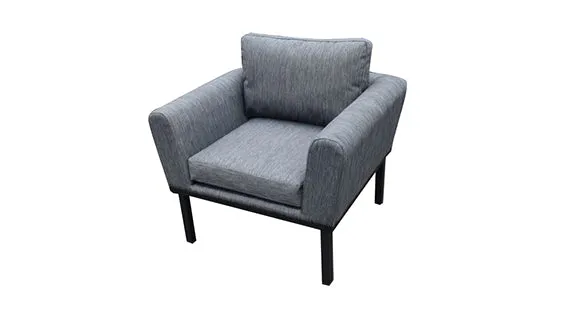 Duoyes Outdoor Padded Sofa, Padded Tri-Seat or Armchair Sofa in Aluminum Frame with Cushions