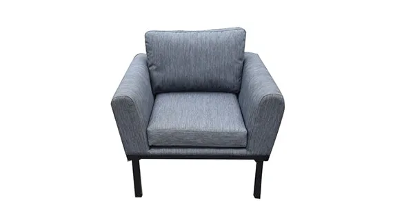 Duoyes Outdoor Padded Sofa, Padded Tri-Seat or Armchair Sofa in Aluminum Frame with Cushions