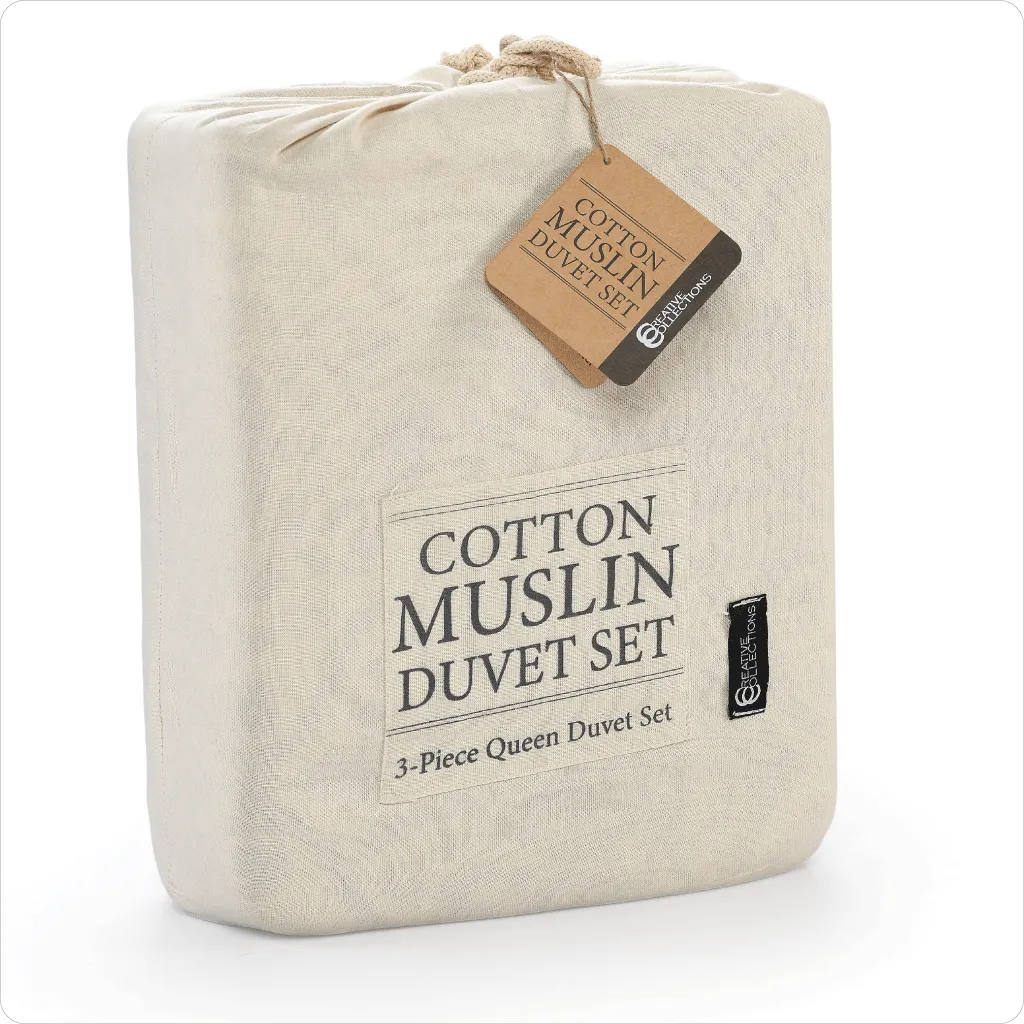 Duvet Cover Set - Cotton Muslin (Queen)