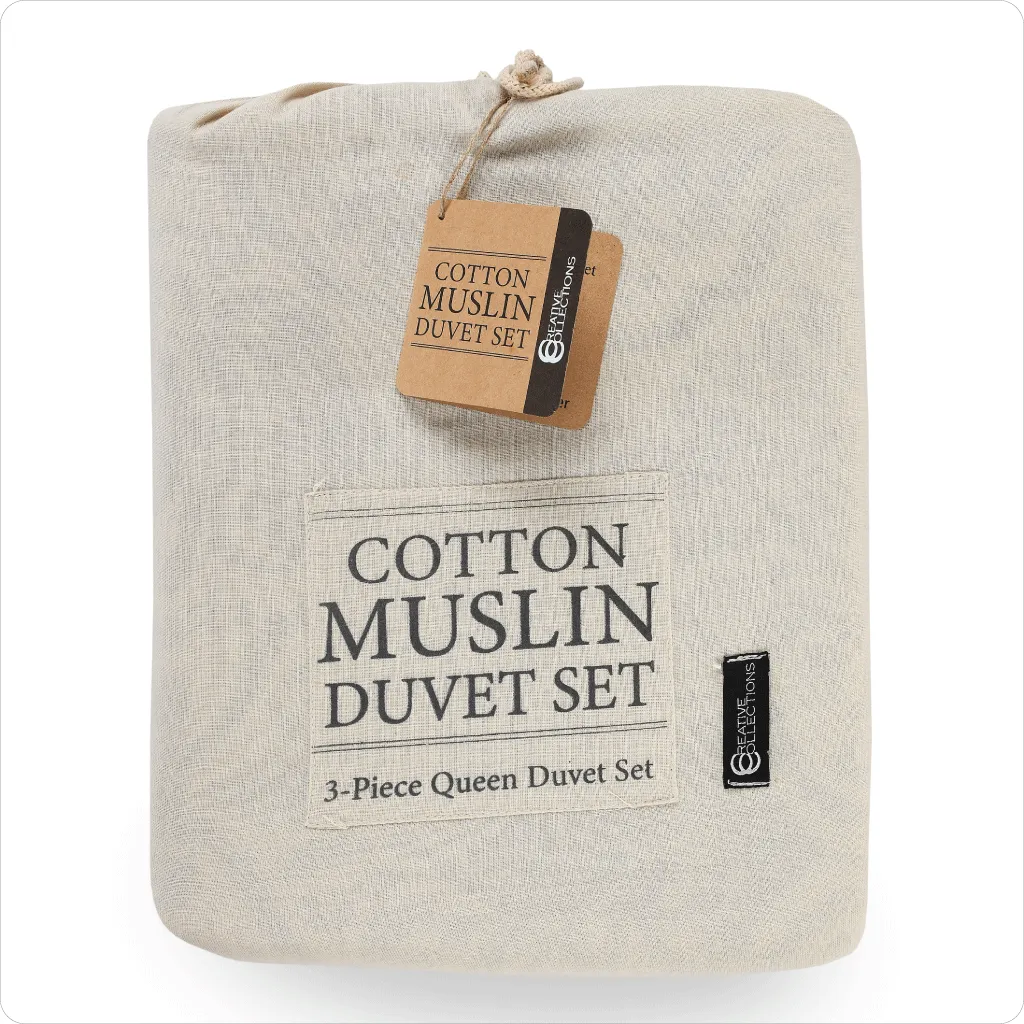 Duvet Cover Set - Cotton Muslin (Queen)