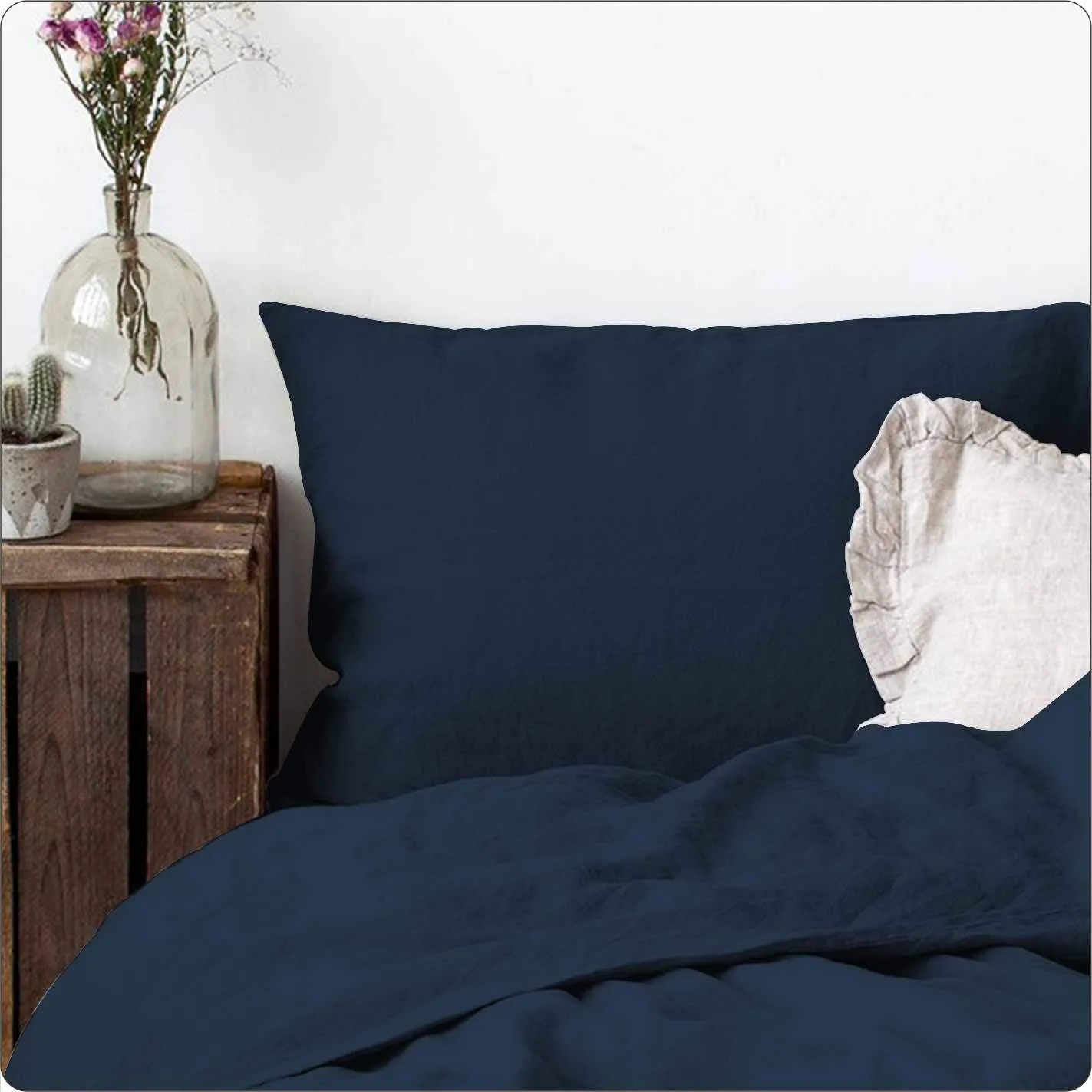 Duvet Cover Set - Linen Marine (Queen)
