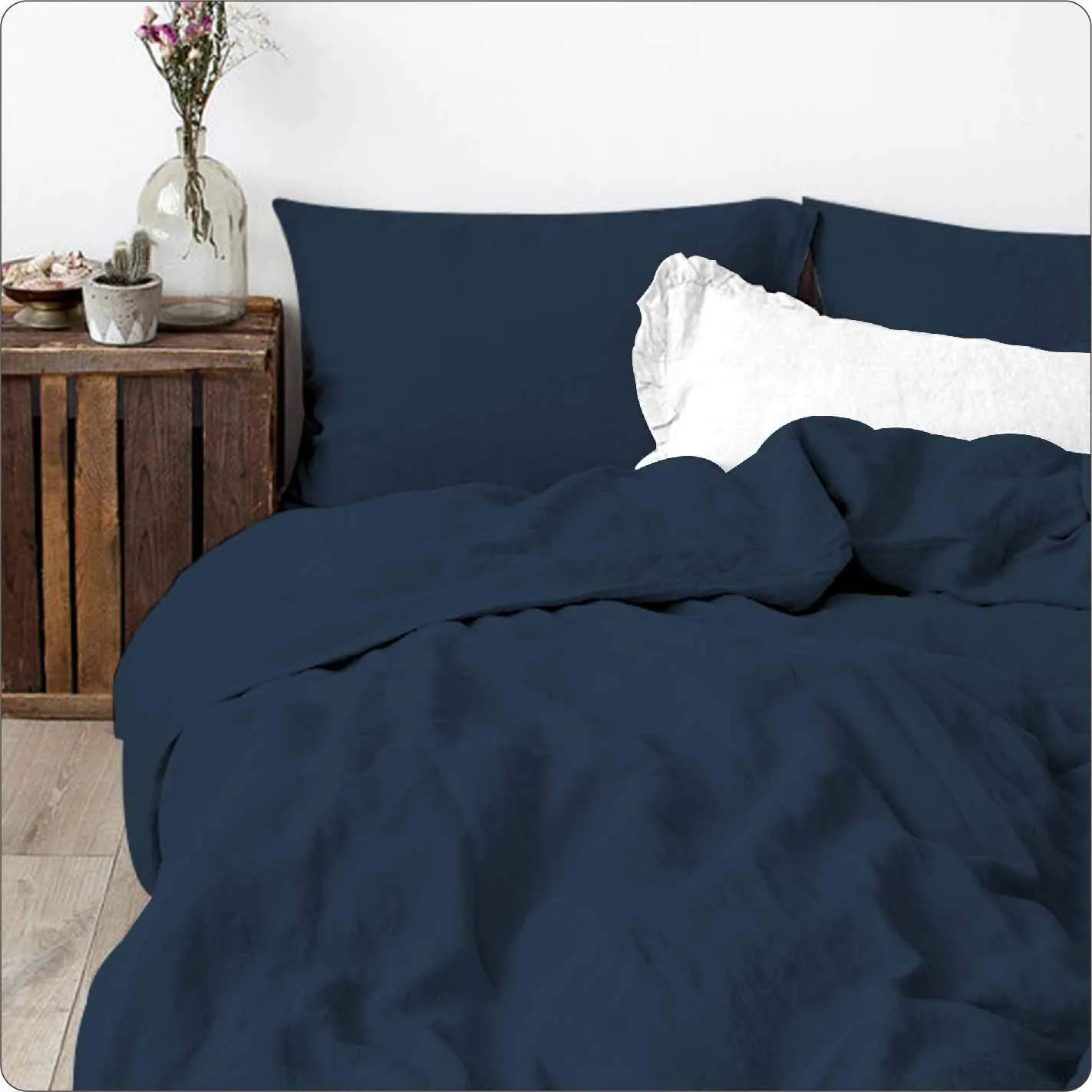 Duvet Cover Set - Linen Marine (Queen)