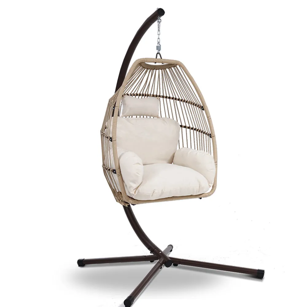 Egg Hanging Swing Chair Furniture Stand Wicker Rattan Hammock Pod Seat