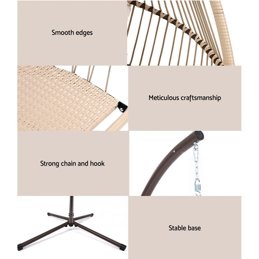 Egg Hanging Swing Chair Furniture Stand Wicker Rattan Hammock Pod Seat