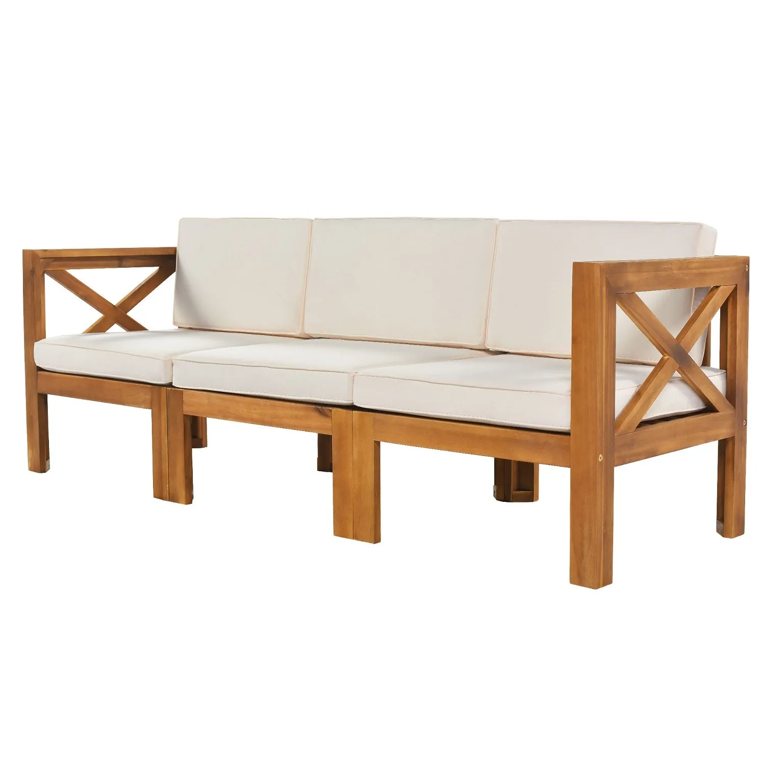 Fablise 5-Piece Patio Sectional Sofa Seating Group Set with Cushions in Natural Linen