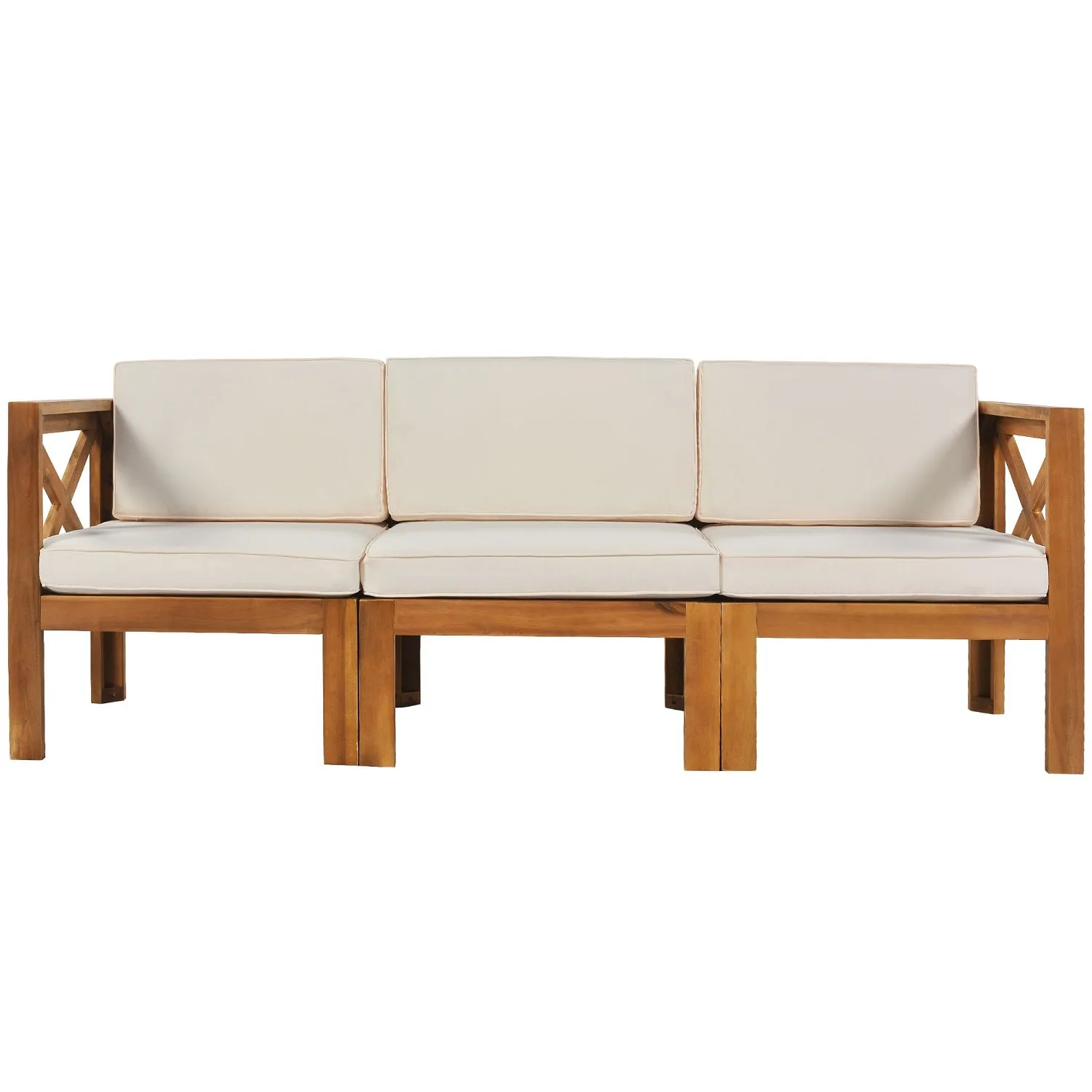 Fablise 5-Piece Patio Sectional Sofa Seating Group Set with Cushions in Natural Linen