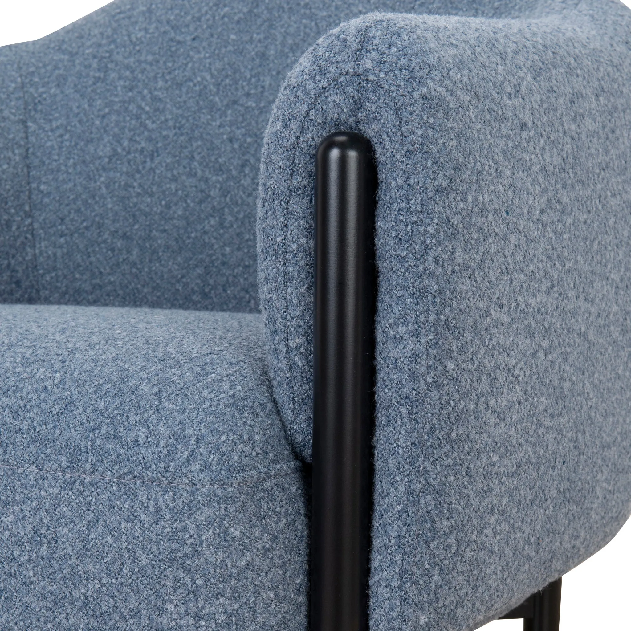 Farina Fabric Armchair - Dark Grey Blue
