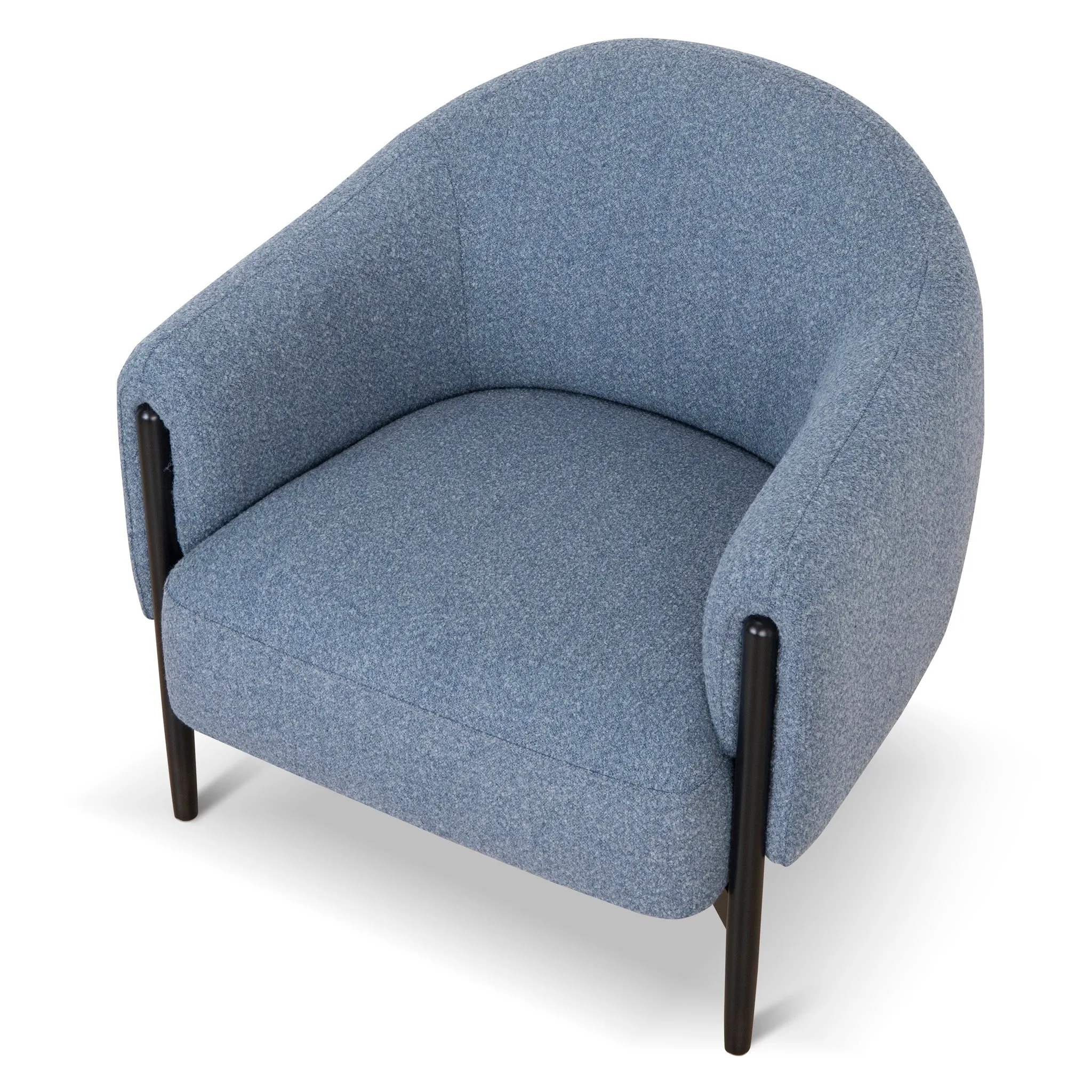 Farina Fabric Armchair - Dark Grey Blue
