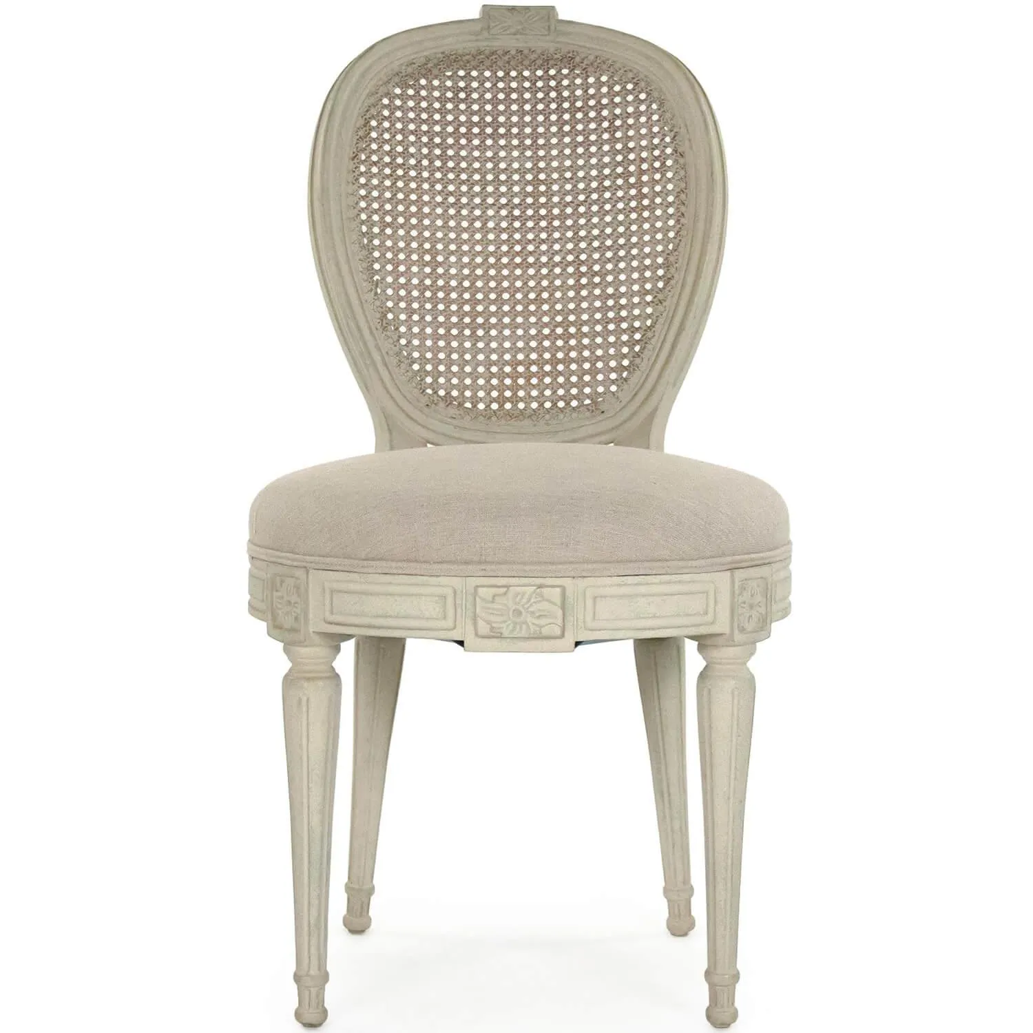 French Amelie Cane Back Medallion Side Chairs - Set