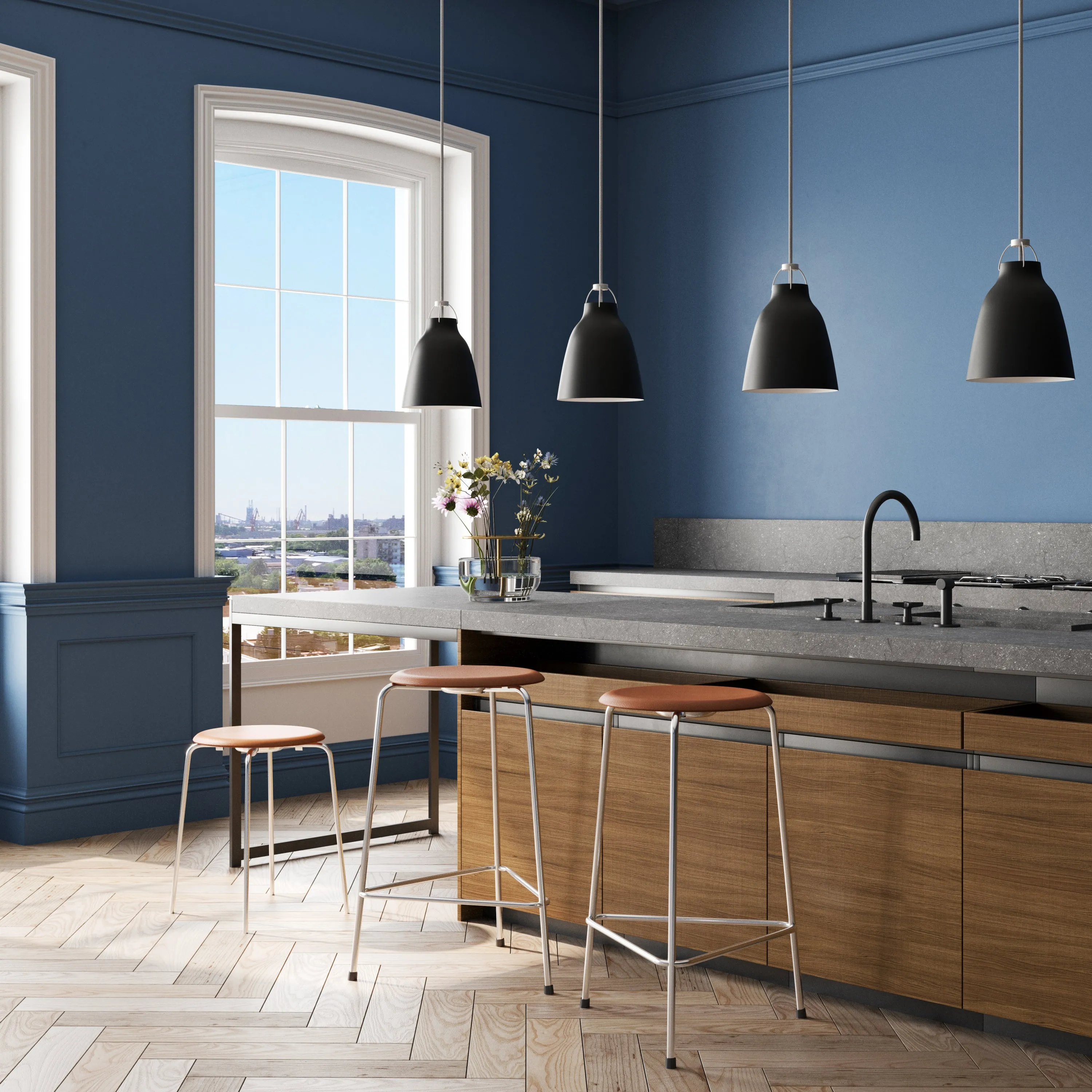 Fritz Hansen Dot™ High Stool Leather