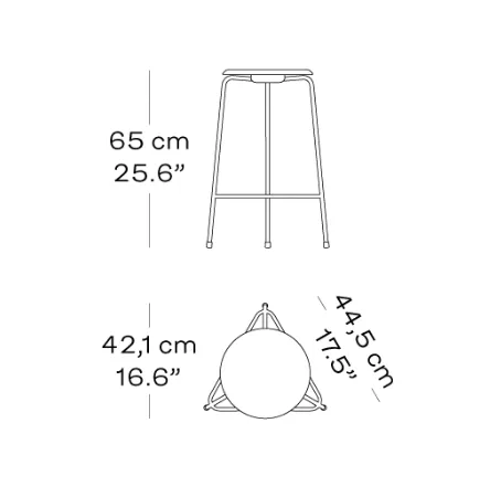 Fritz Hansen Dot™ High Stool Leather