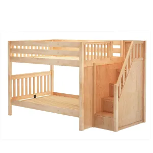 Full XL Medium Bunk Bed with Stairs
