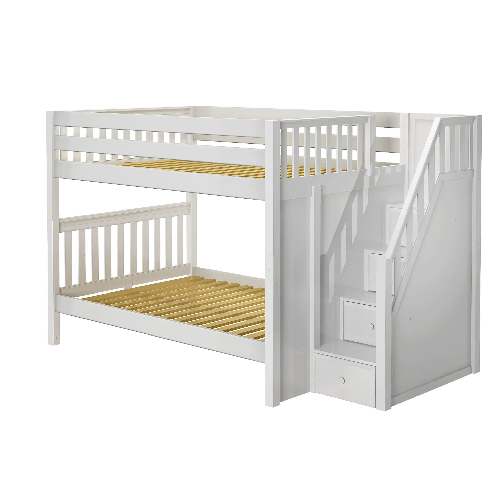 Full XL Medium Bunk Bed with Stairs
