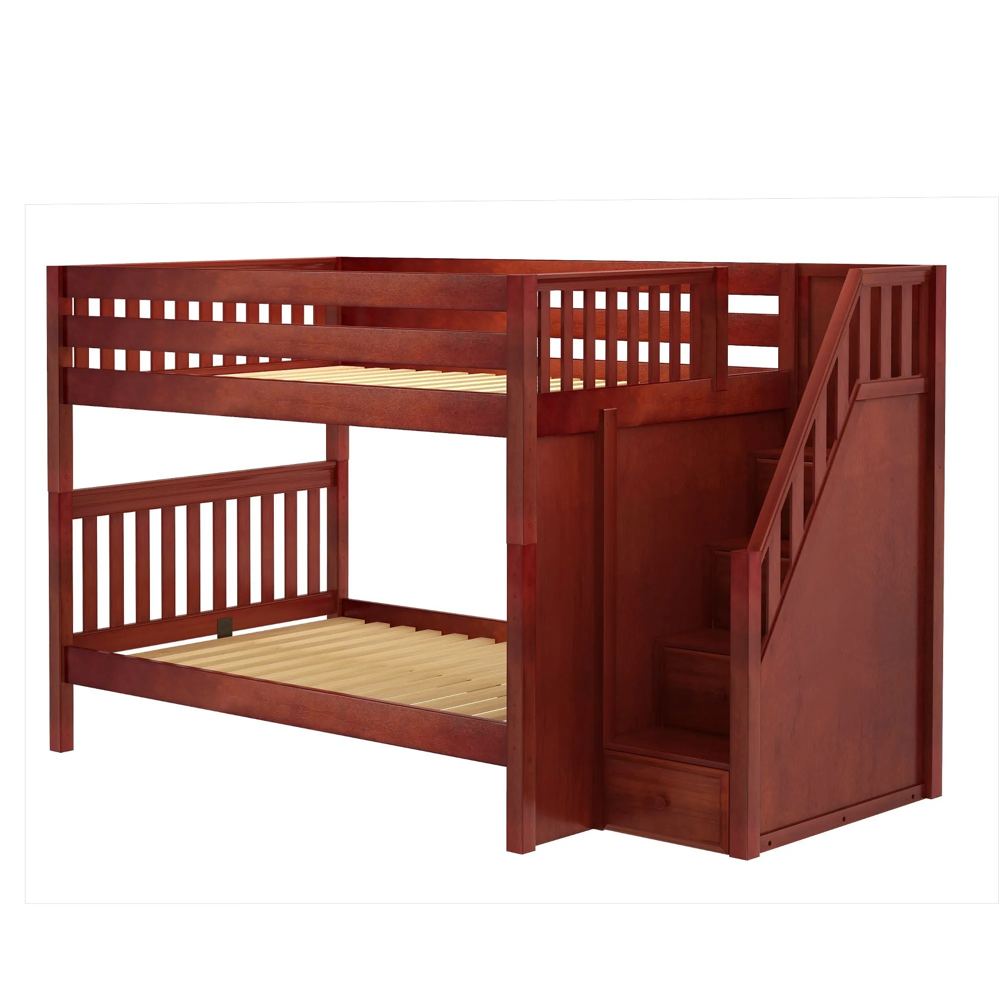 Full XL Medium Bunk Bed with Stairs