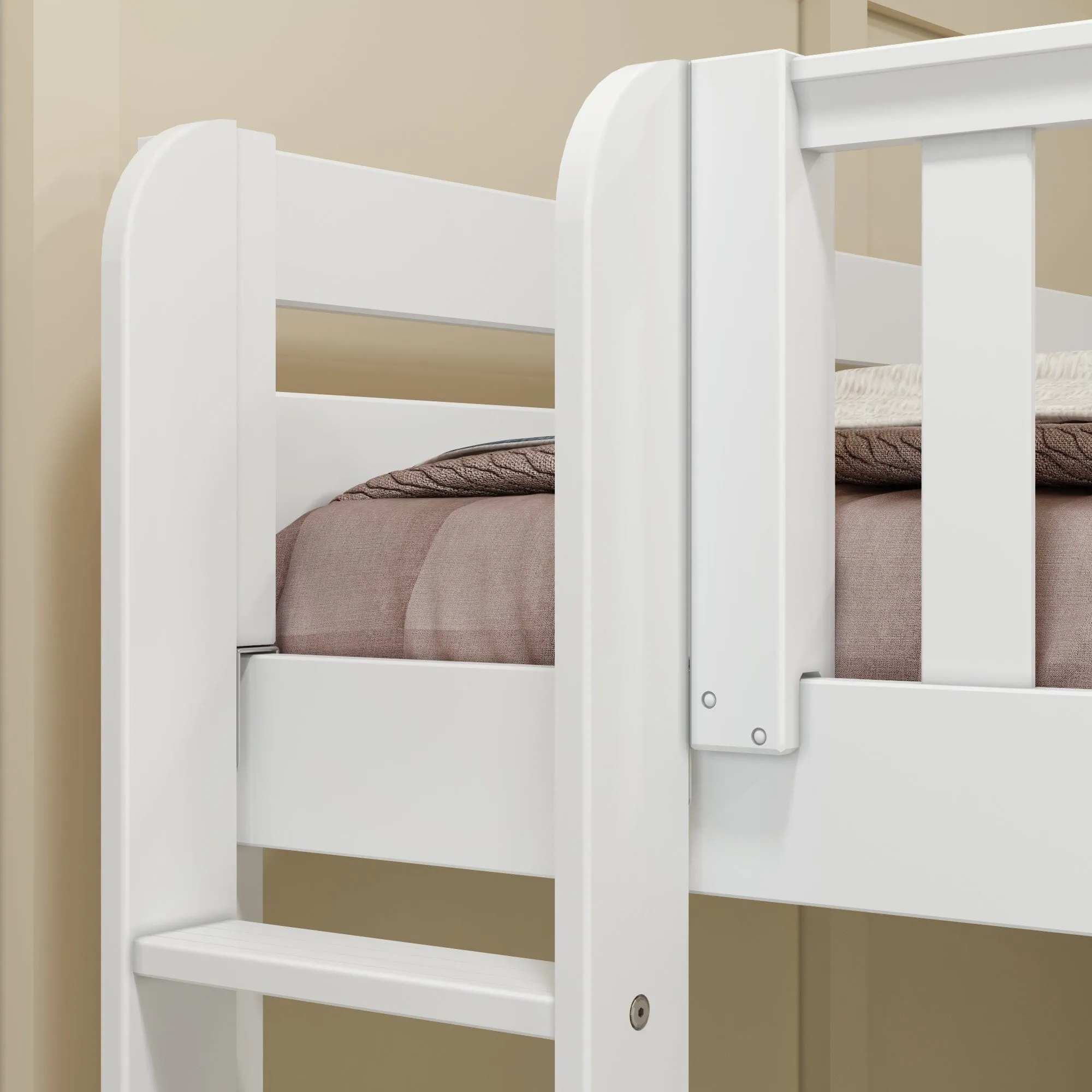 Full XL   Twin XL High Corner Bunk with Ladders on Ends