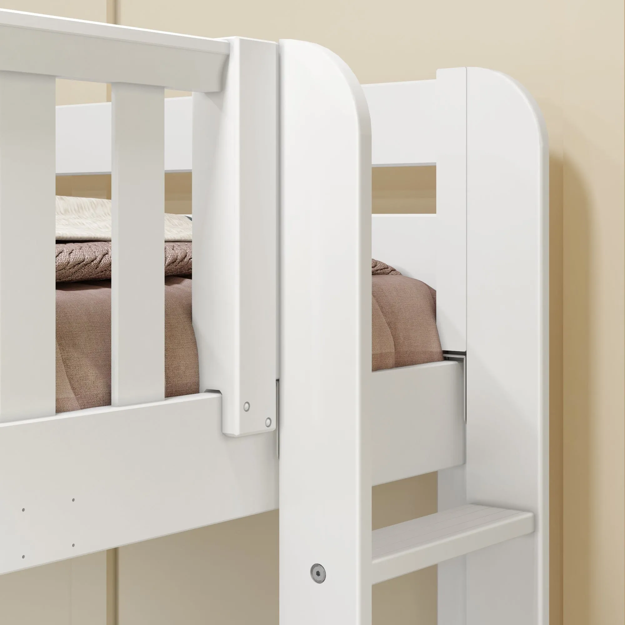 Full XL   Twin XL High Corner Bunk with Ladders on Ends
