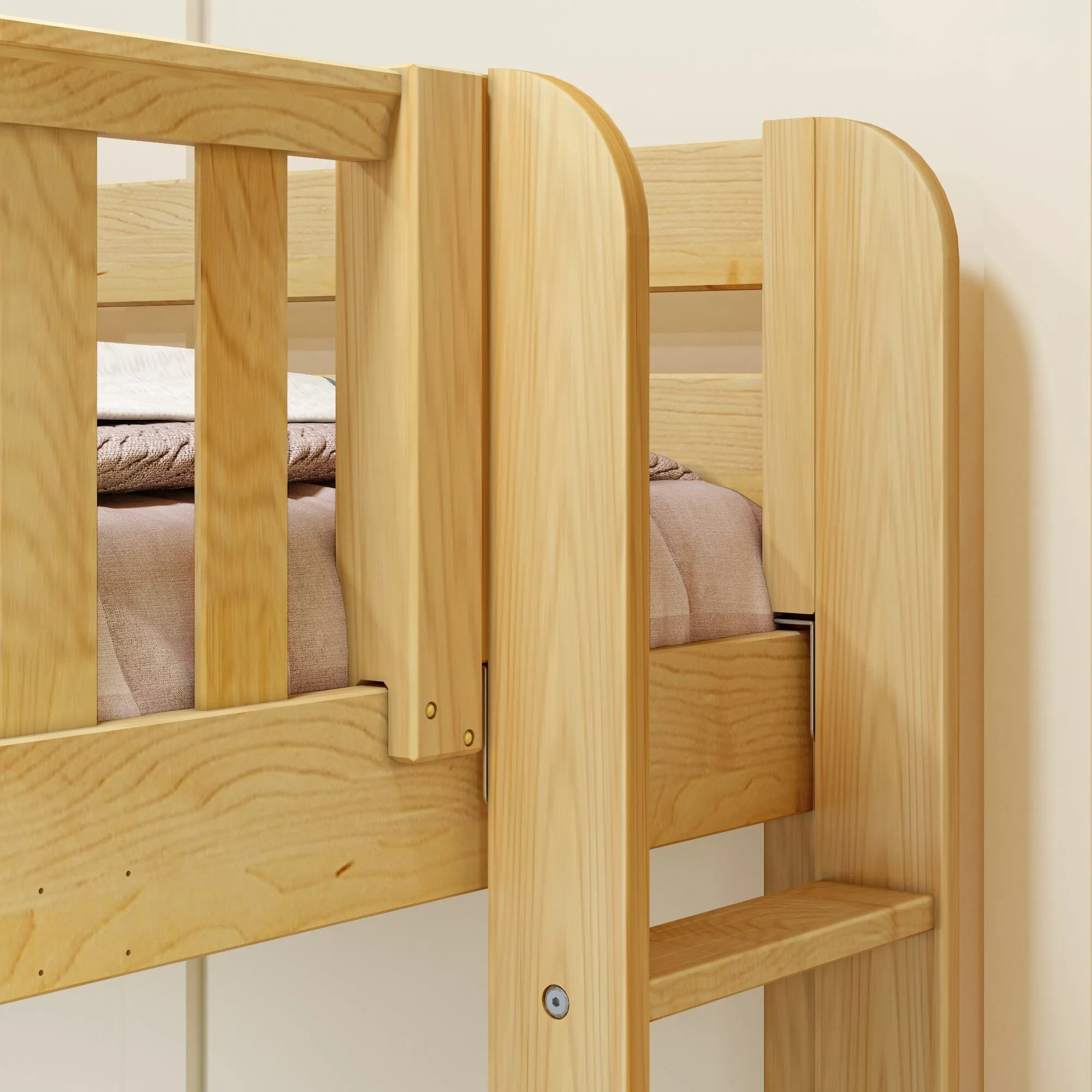 Full XL   Twin XL High Corner Bunk with Ladders on Ends