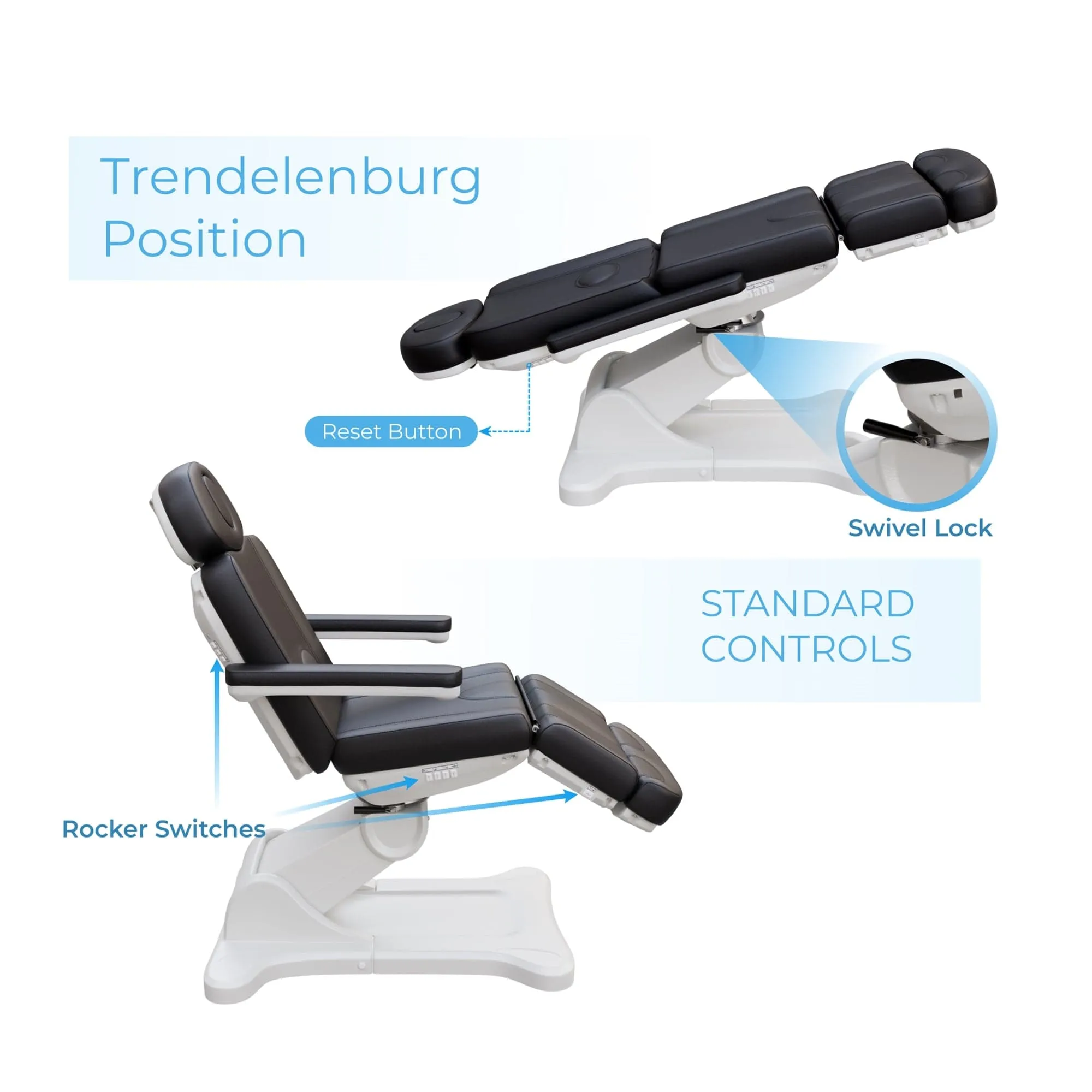 Fully Electric 4 Motor Treatment Chair Bed