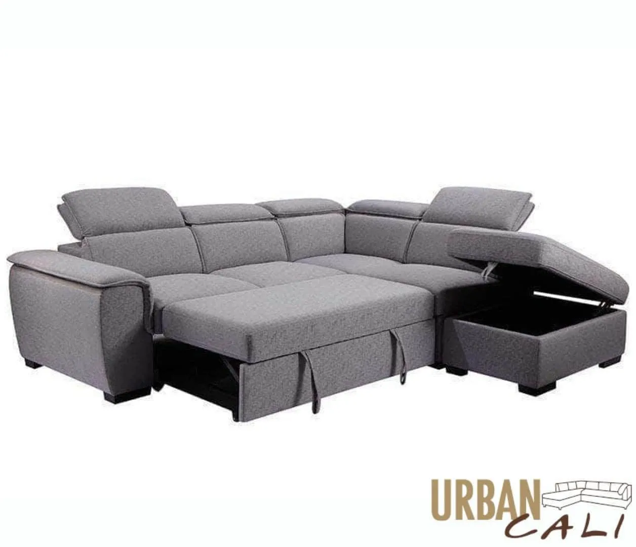 Gerardo Sleeper Sectional Sofa Bed with Storage Ottoman