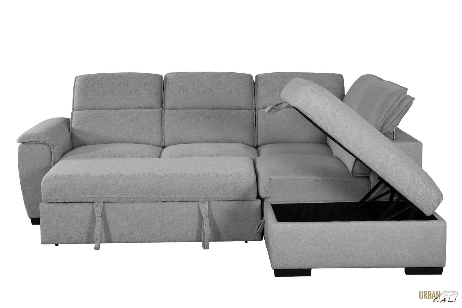 Gerardo Sleeper Sectional Sofa Bed with Storage Ottoman
