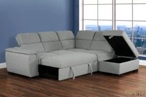 Gerardo Sleeper Sectional Sofa Bed with Storage Ottoman