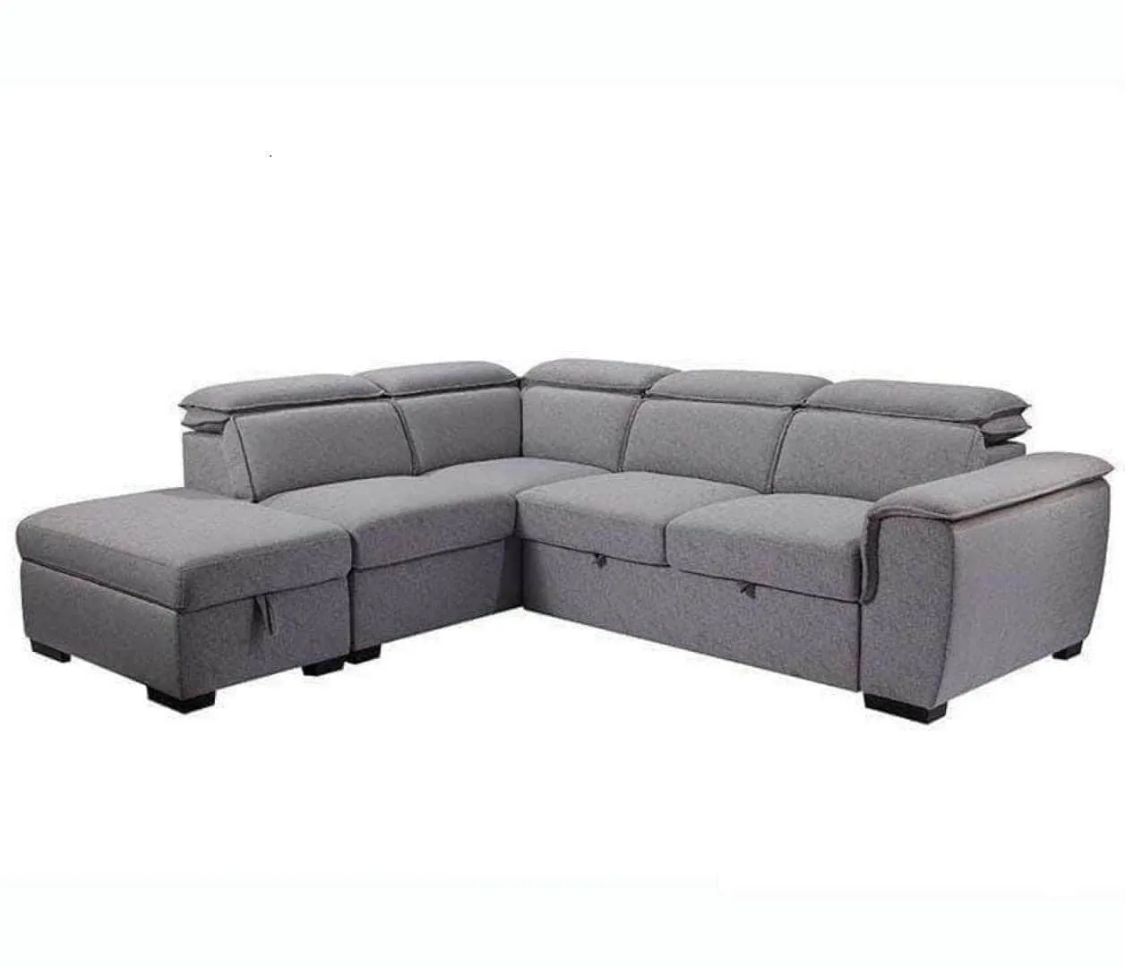 Gerardo Sleeper Sectional Sofa Bed with Storage Ottoman