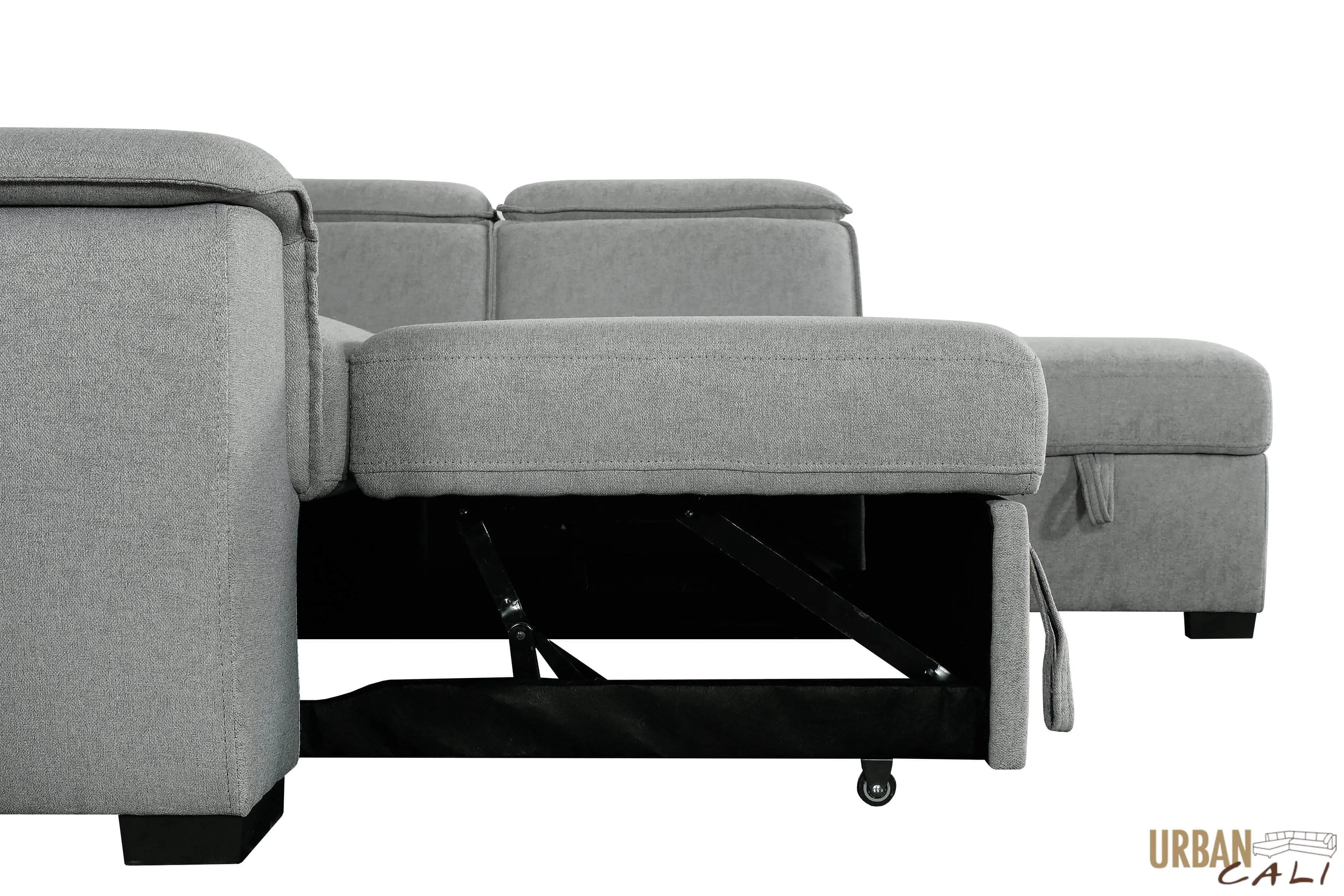 Gerardo Sleeper Sectional Sofa Bed with Storage Ottoman