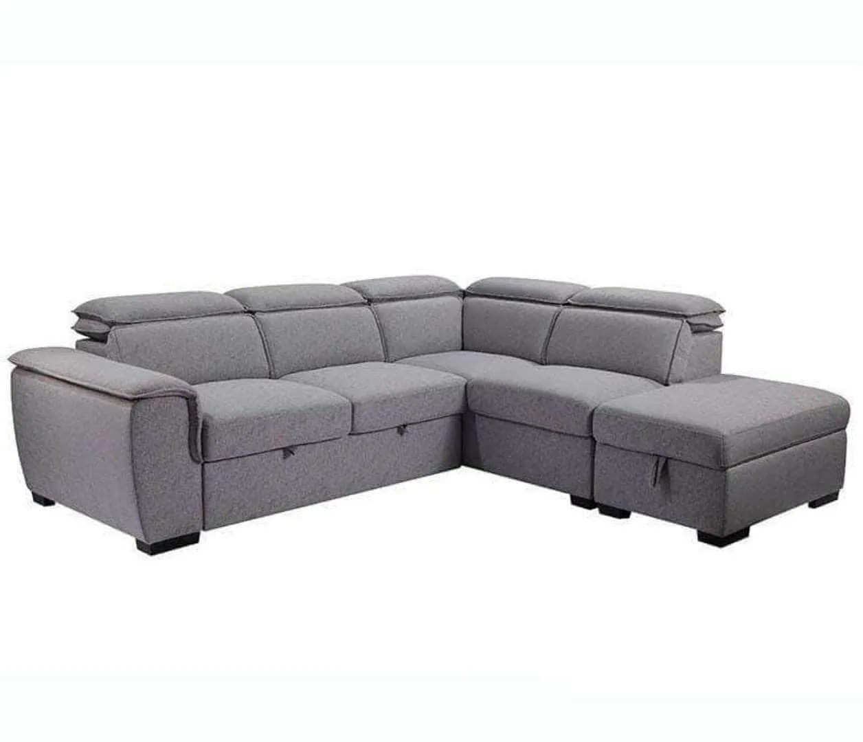 Gerardo Sleeper Sectional Sofa Bed with Storage Ottoman