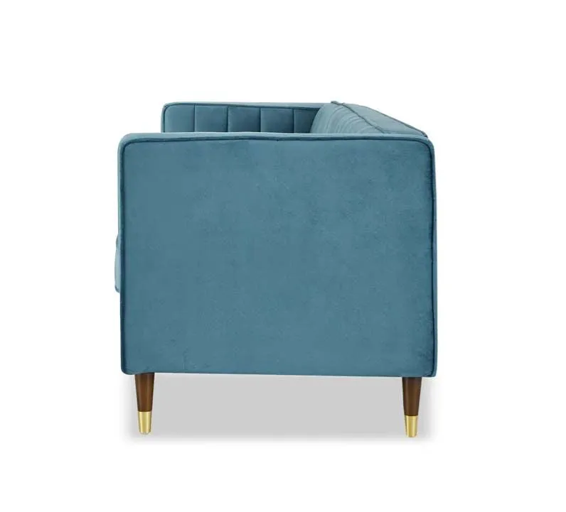 Griffen 3 Seater Fabric Sofa - Blue Velvet