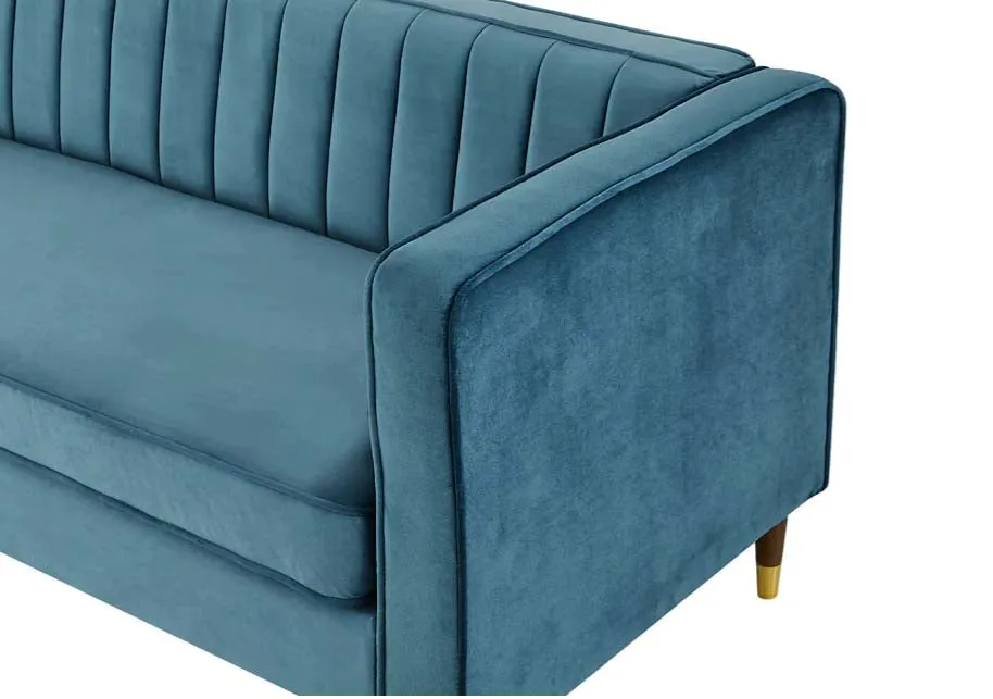 Griffen 3 Seater Fabric Sofa - Blue Velvet