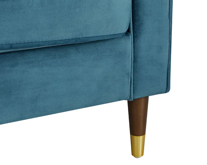 Griffen 3 Seater Fabric Sofa - Blue Velvet