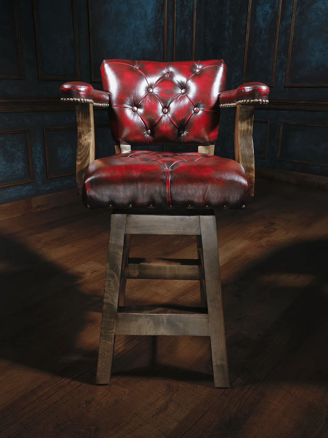 Hacienda Chisum Tufted Leather Bar Stool