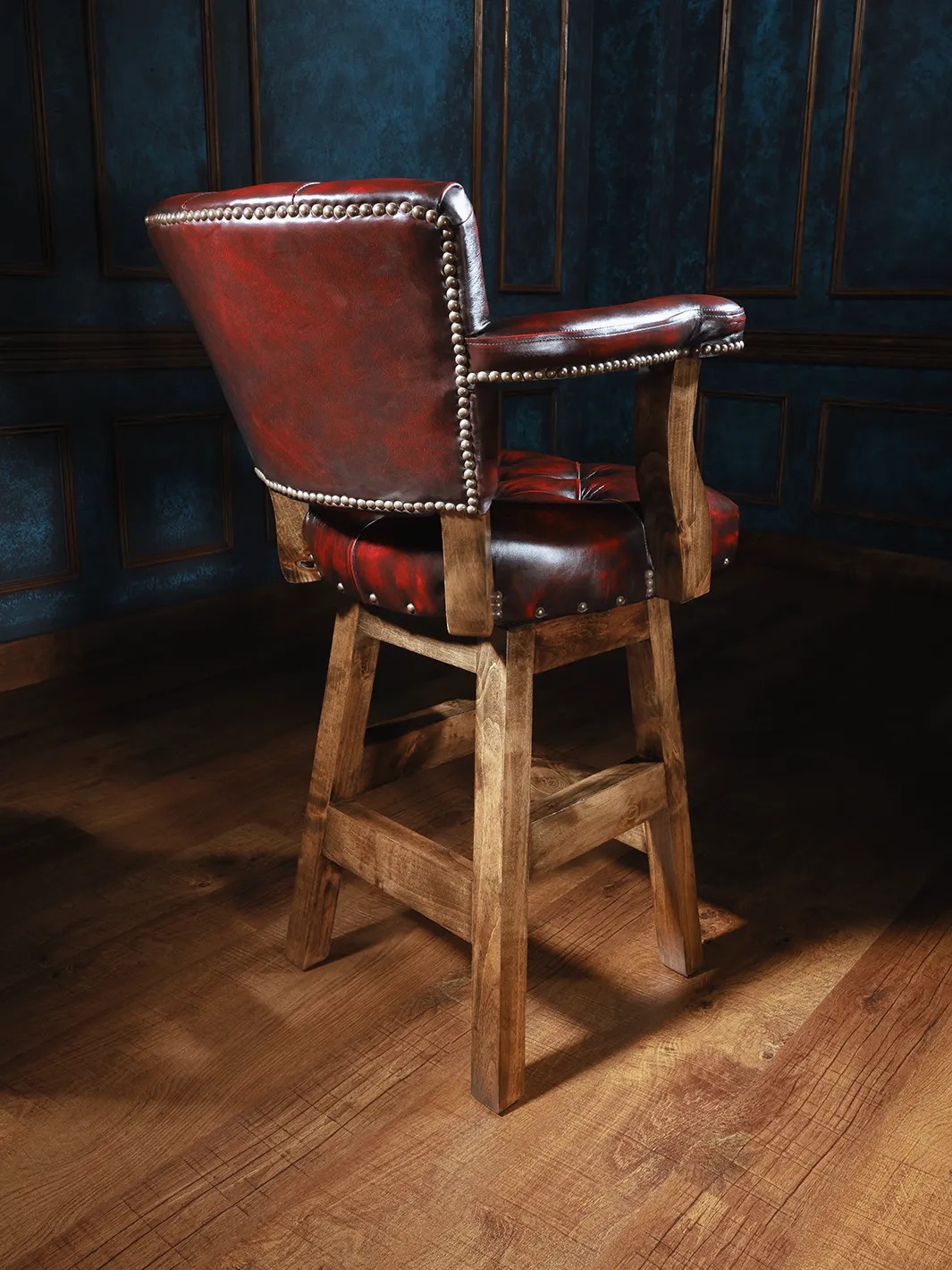 Hacienda Chisum Tufted Leather Bar Stool