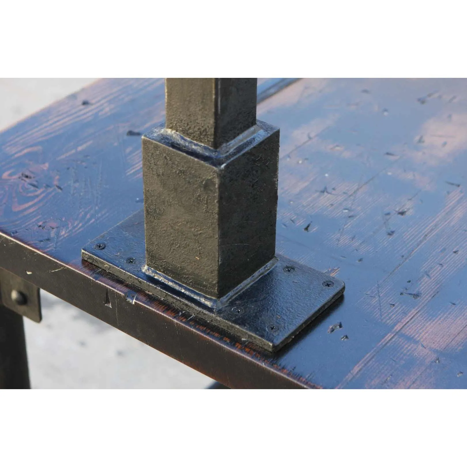 Industrial Dining Table with Heavy Steel Castors