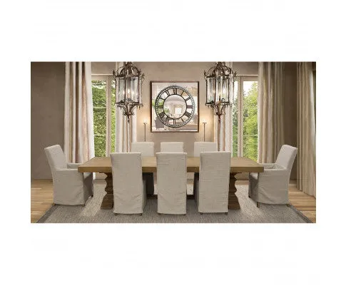 Ixora Dining Chair Set of 2 Fabric Slipcover French Provincial Carver Timber
