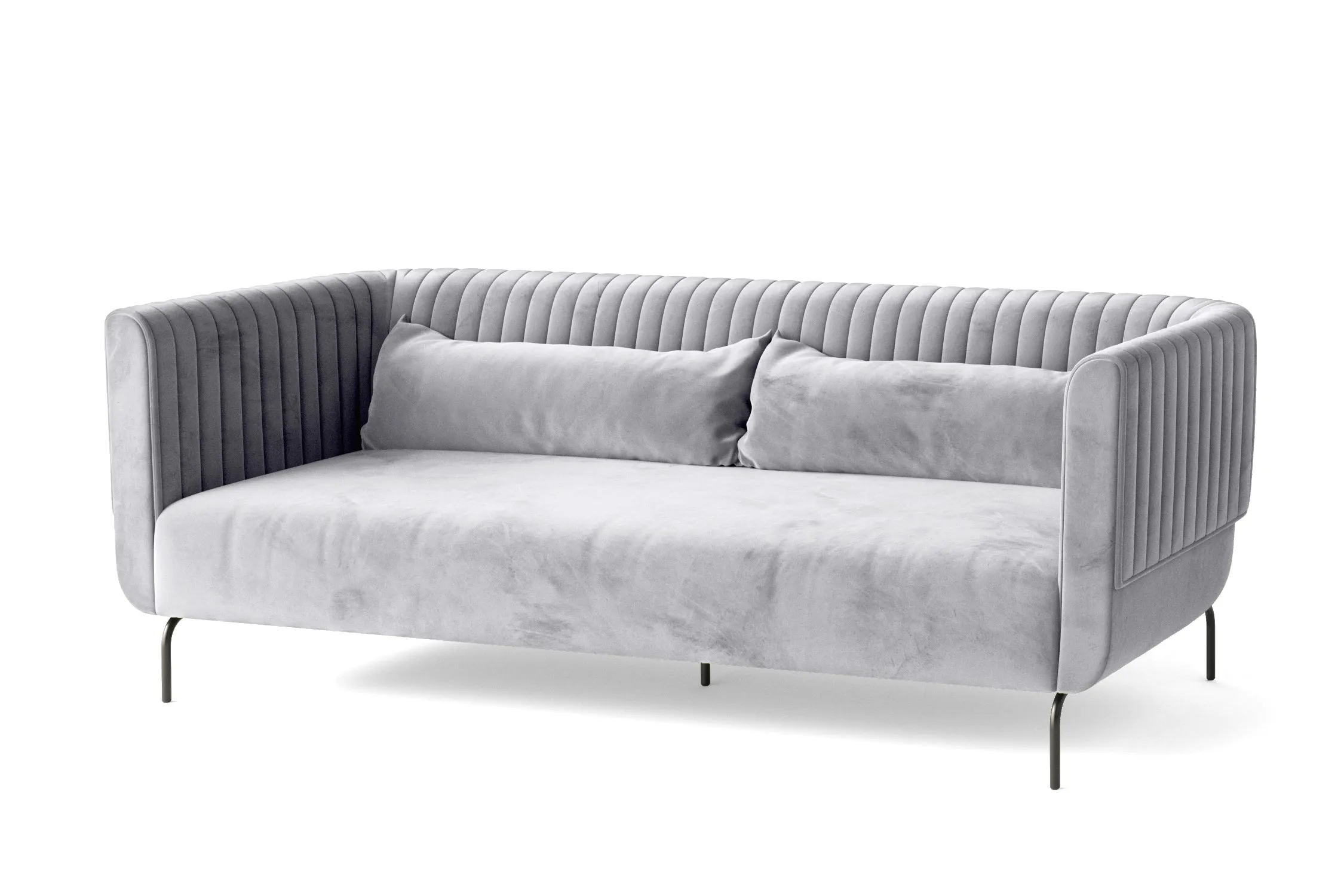 Jackson 3 Seater Sofa Silver Velvet