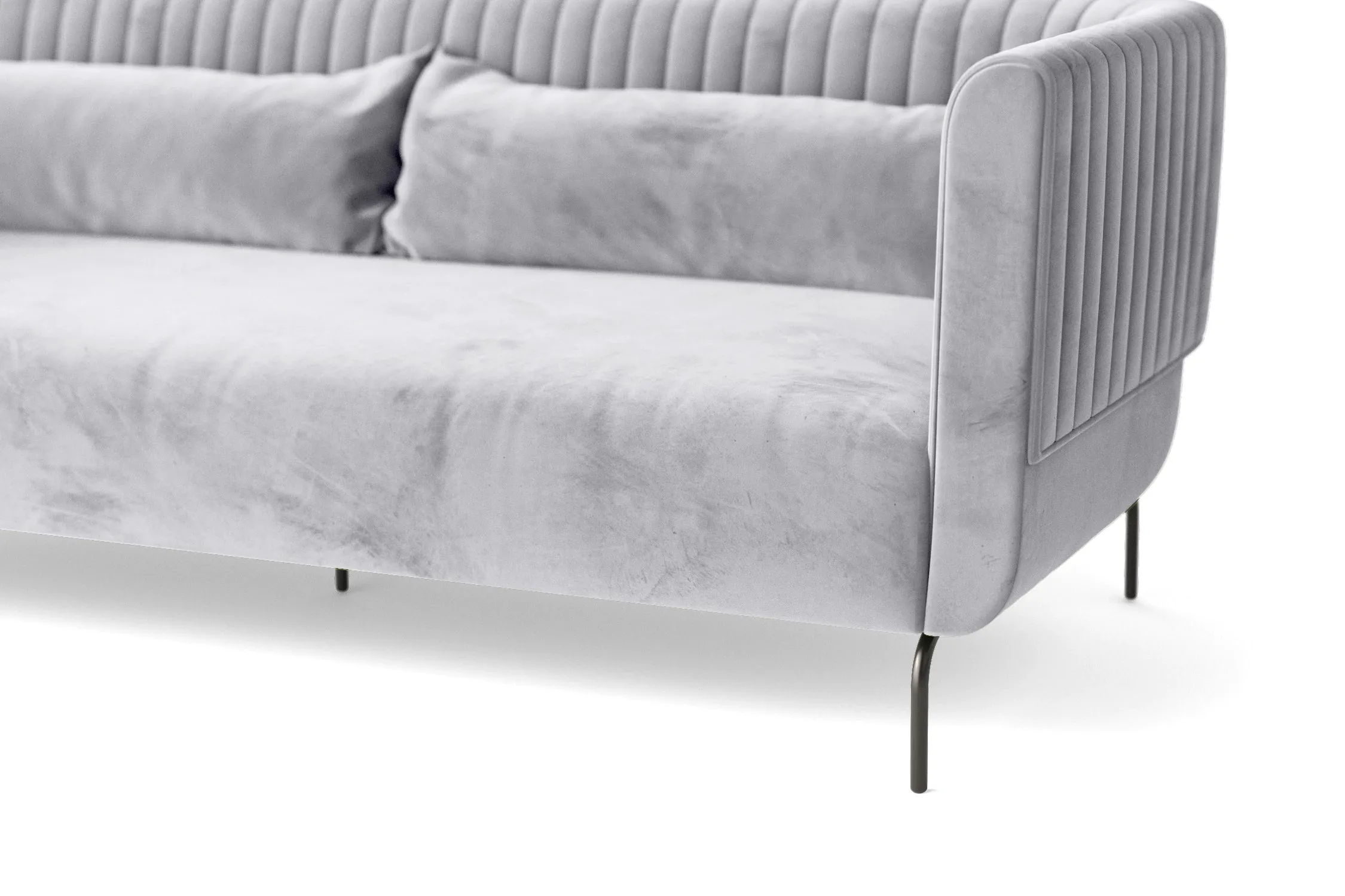 Jackson 3 Seater Sofa Silver Velvet