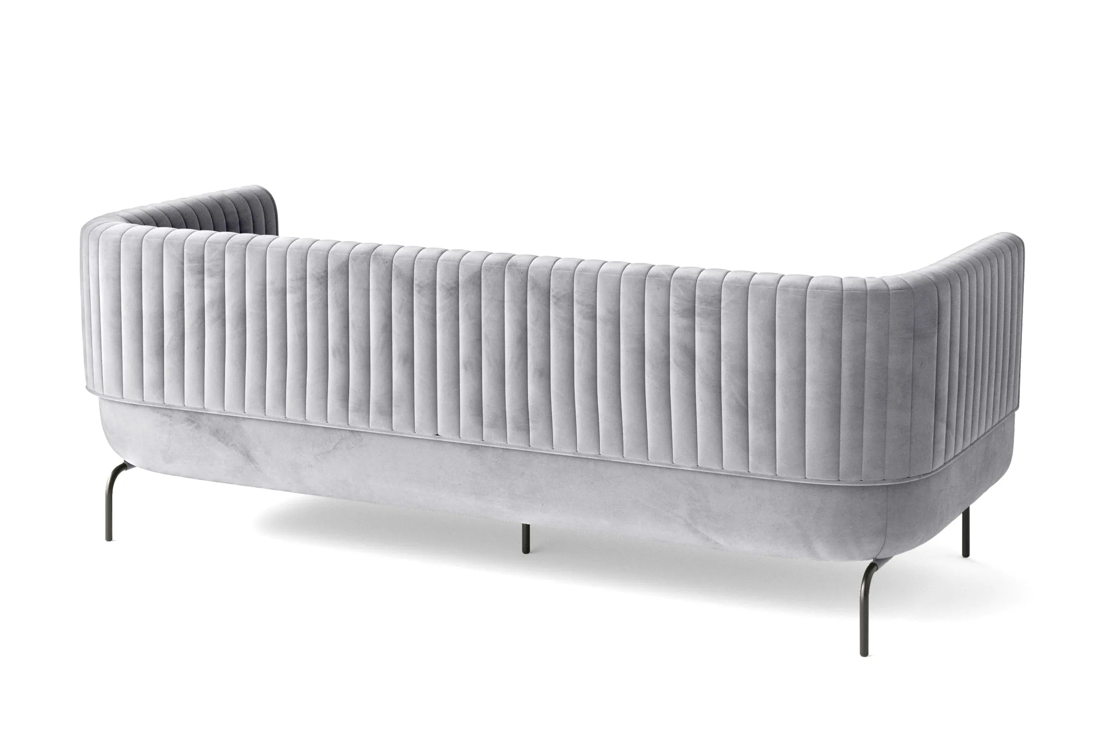 Jackson 3 Seater Sofa Silver Velvet