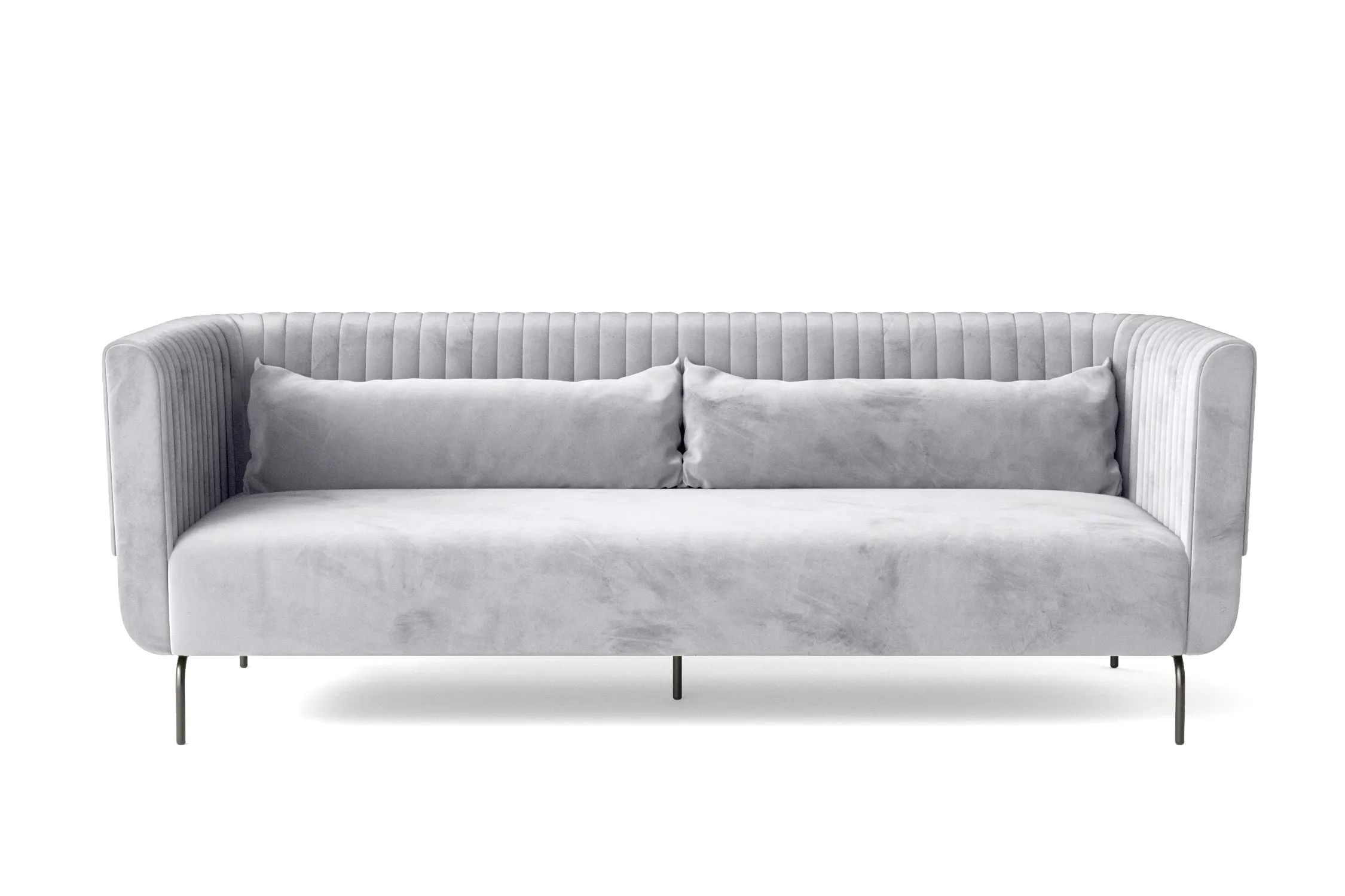 Jackson 3 Seater Sofa Silver Velvet